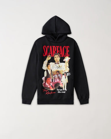 Scarface Say Hello Embroidered Patch Hoodie - Black