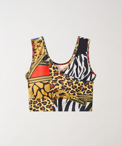 PLAID CHAIN SUPPORT BRA