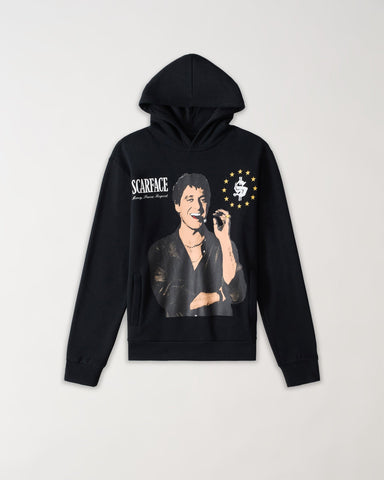 Scarface Distressed Hoodie - Black