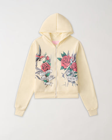 Women Do Wrong To None Hoodie - Cream