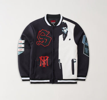 Scarface Graphic Varsity Jacket - Black
