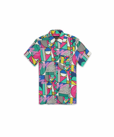 Compose Allover Geometric Print Short Sleeve Shirt