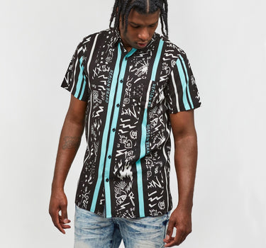 Blurry Allover Print Short Sleeve Shirt