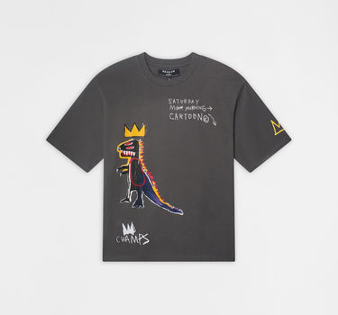 Basquiat Embroidered Tee - Grey