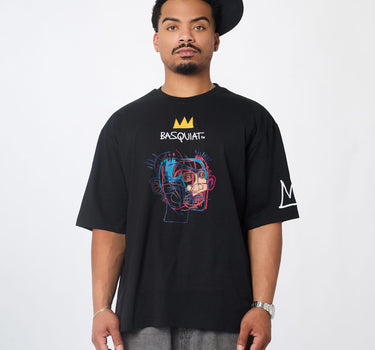 Basquiat Embroidered Tee - Black