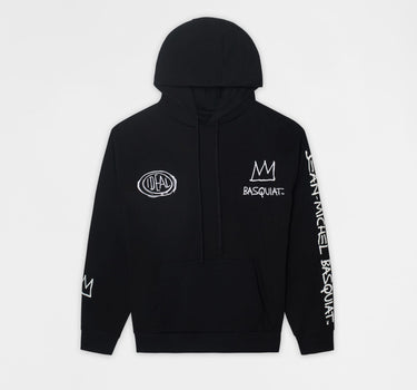 Basquiat Embroidered Fleece Hoodie - Black