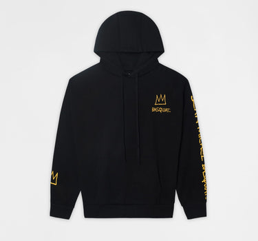 Basquiat Embroidered Fleece Hoodie - Black