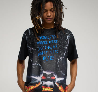 Back To The Future Roads Short Sleeve Tee - Black