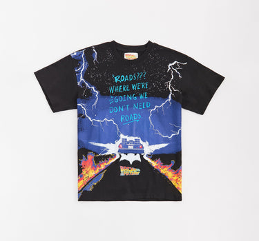 Back To The Future We Don't Need Roads Short Sleeve Tee - Black