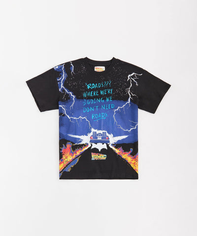 Back To The Future We Don't Need Roads Short Sleeve Tee - Black