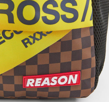 Do Not Cross Checkered Print Backpack