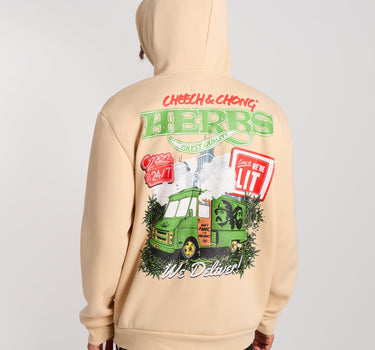 Cheech & Chong Back Print Hoodie - Khaki