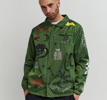 Gritty Coaches Jacket - Olive Green