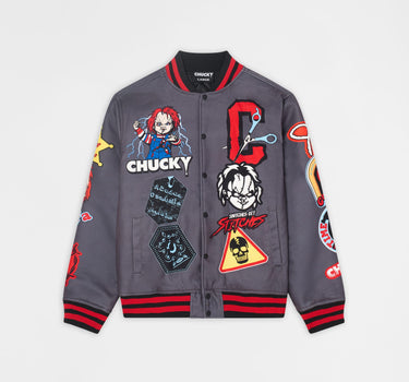 Chucky Graphic Varsity Jacket - Black