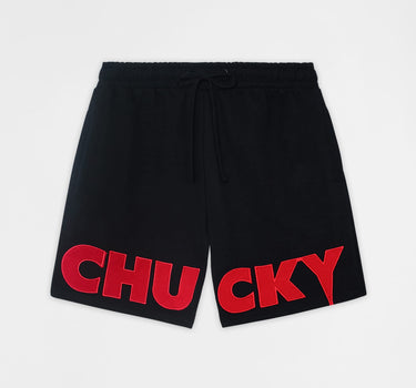 Chucky Applique Fleece Short - Black