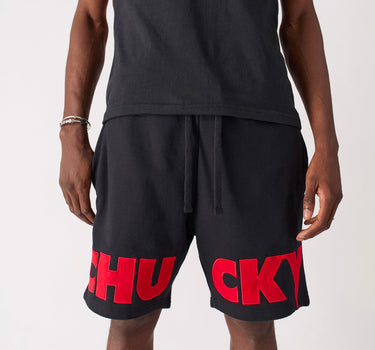 Chucky Applique Fleece Short - Black