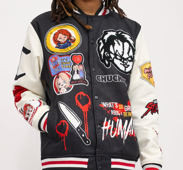 Chucky Wool Varsity Jacket - Black