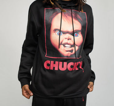 Chucky Graphic Print Hoodie - Black