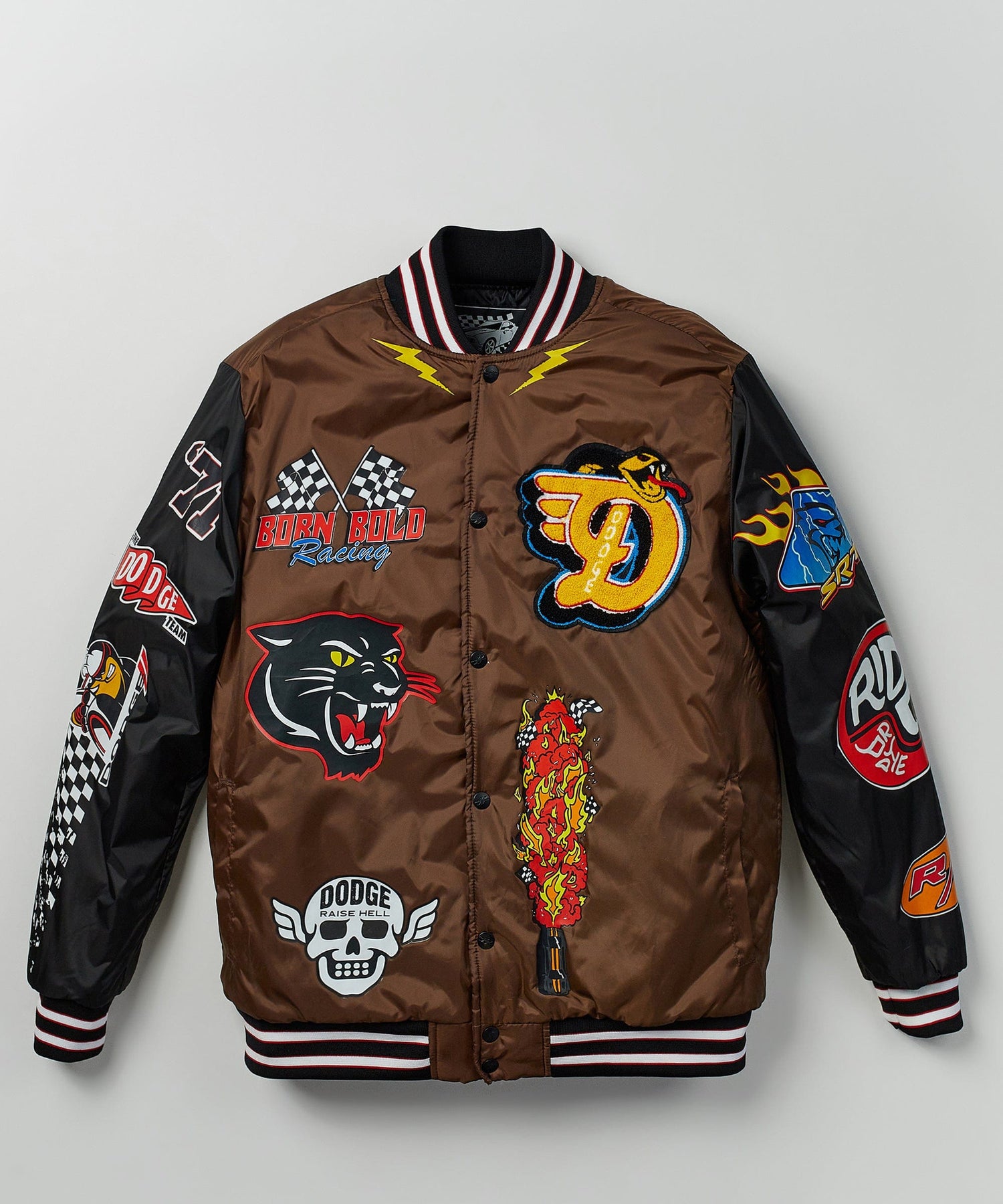 Born & Raised Bomber Jacket Real Leather/ Chenille letters / Wool