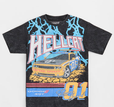 Dodge Hellcat Racing Embroidered Short Sleeve Tee - Khaki