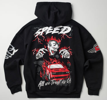 Dodge Demon Full Zip Back Print Hoodie - Black