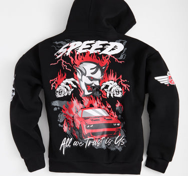 Dodge Demon Full Zip Back Print Hoodie - Black