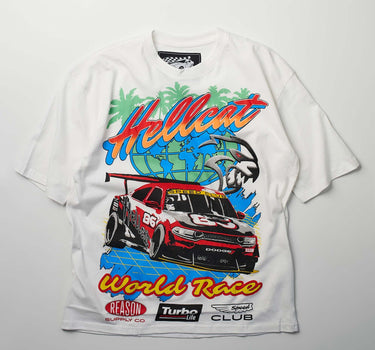 Dodge Hellcat Racing Box Short Sleeve Tee - White