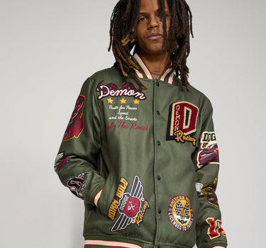 Dodge Demon Varsity Jacket - Olive Green