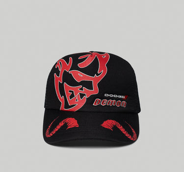 Dodge Demon Embroidery Trucker Hat - Black