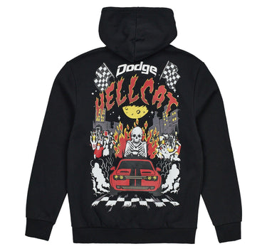 Dodge Hellcat Full Zip Back Print Hoodie - Black