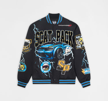 Dodge Scatpack Chenille Patched Varsity Jacket - Black