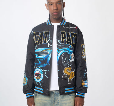 Dodge Scatpack Chenille Patched Varsity Jacket - Black