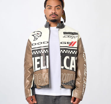 Dodge Hellcat Moto Jacket PU - Khaki