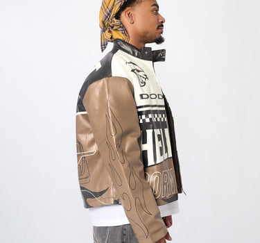 Dodge Hellcat Moto Jacket PU - Khaki