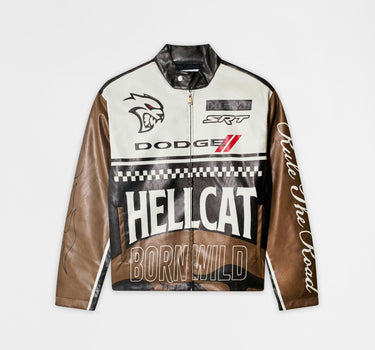 Dodge Hellcat Moto Jacket PU - Khaki