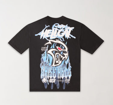 Dodge Hellcat Rhinestone Back Print Short Sleeve Tee - Black