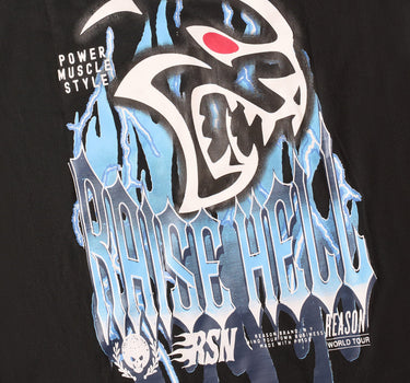 Dodge Hellcat Rhinestone Back Print Short Sleeve Tee - Black