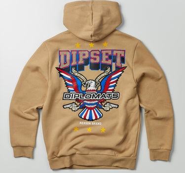 Eagle Back Print Hoodie - Khaki