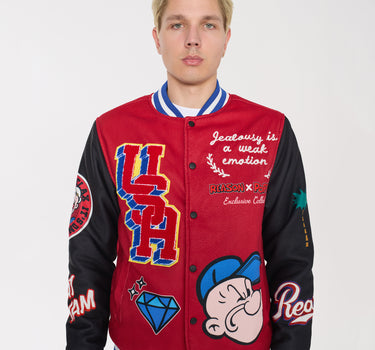 Popeye USA Wool Varsity Jacket - Red