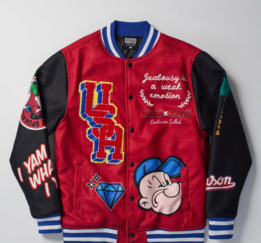 Popeye USA Wool Varsity Jacket - Red