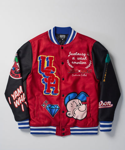 Popeye USA Wool Varsity Jacket - Red