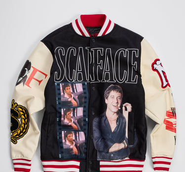 Scarface Money Power Respect Varsity Jacket - Black