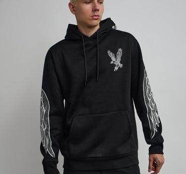 Fly Higher Rhinestone Hoodie - Black