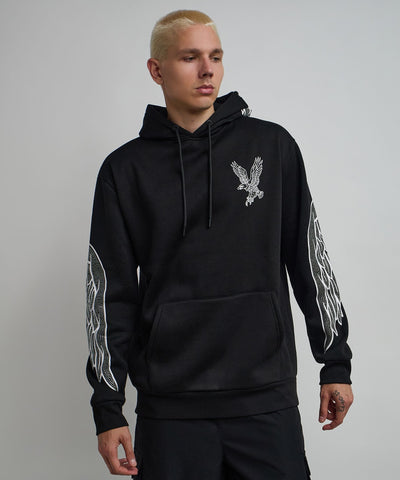 Fly Higher Rhinestone Hoodie - Black