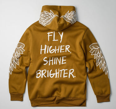 Fly Higher Rhinestone Hoodie - Olive Green