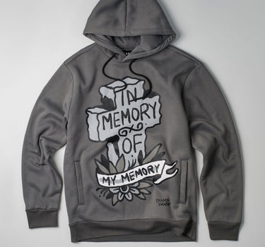 In Memory Of Graphic Print Hoodie - Grey