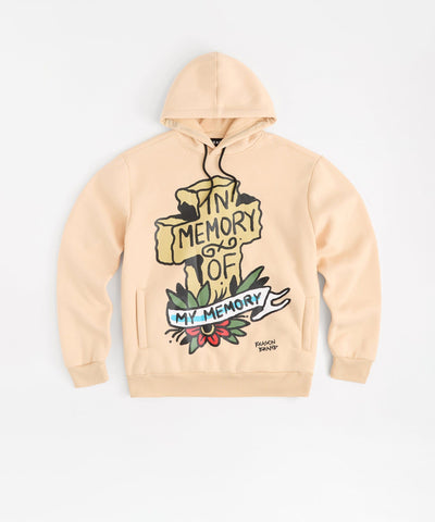 In Memory Of Graphic Print Hoodie - Khaki