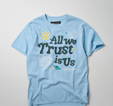 All We Trust Is Us Short Sleeve Tee - Light Blue