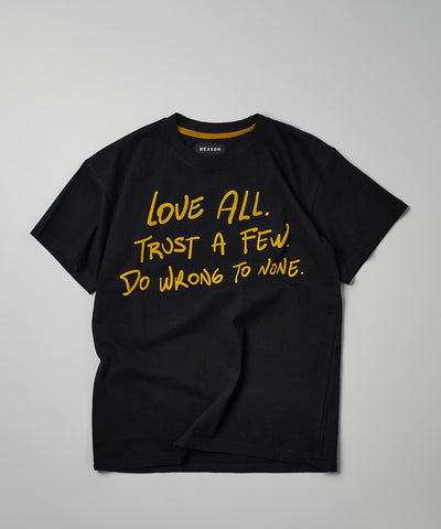 Love All Flocking Print Short Sleeve Tee - Black