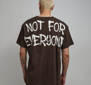 Not For Everyone Embroidered Short Sleeve Tee - Brown